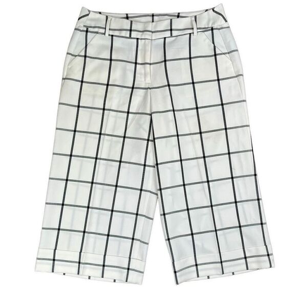 Lane Bryant Wide Leg Cuffed Cropped Plaid Pants 14 - Picture 1 of 11